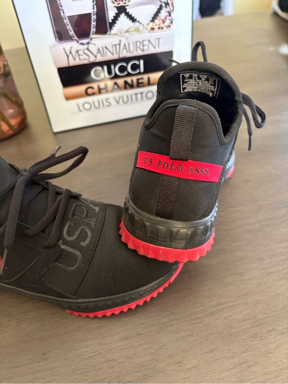U.S. Polo Assn. Black and Red Men's Athletic Sneakers